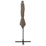 vidaXL Parasol déporté avec mât et lumières LED Taupe 300 cm