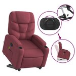 vidaXL Fauteuil inclinable de massage Rouge bordeaux Tissu