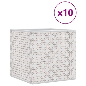 vidaXL Boîtes de rangement pliables 10 Pièces crème tissu intissé