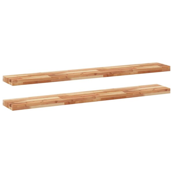 vidaXL Étagères flottantes 2 Pièces 120x20x4 cm acacia massif à l'huile