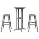 Ensemble de bar de jardin vidaXL 3 pièces gris clair HDPE