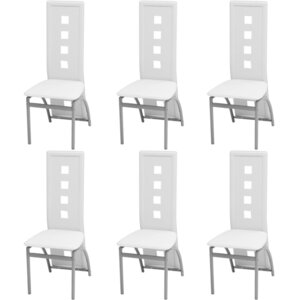 vidaXL Chaises à manger lot de 6 blanc similicuir