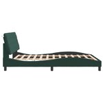 vidaXL Cadre de lit avec LED sans matelas vert foncé 160x200 cm velours