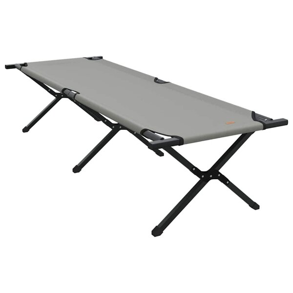 vidaXL Lit de camping pliant Gris Tissu Oxford