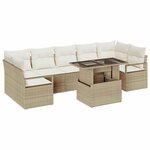 vidaXL Ensemble de canapé de jardin avec coussin 8 Pièces beige et crème