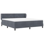 Lit à ressorts vidaXL avec matelas gris foncé en velours 180x200 cm