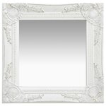 vidaXL Miroir mural style baroque 40x40 cm Blanc
