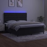 vidaXL Sommier à lattes de lit matelas et LED Noir 160x200 cm Velours