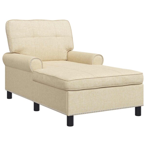 vidaXL Chaise longue avec coussin Crème 91 x 157 x 91 cm tissu