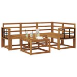 vidaXL Ensemble de canapés d'extérieur 5 pc Naturel