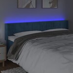 vidaXL Tête de lit à LED Bleu foncé 163x16x78/88 cm Velours