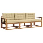 vidaXL Ensemble de canapés d'extérieur 3 pc Naturel et Beige
