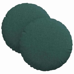 vidaXL Coussins de siège 2 pc Tissu Vert foncé Ø30 x 13 cm