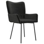 vidaXL Chaises à manger lot de 2 Noir Velours