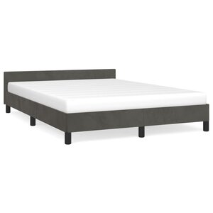 vidaXL Cadre de lit avec tête de lit Gris foncé 140x190 cm Velours