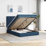 VidaXL Cadre de lit ottoman avec matelas bleu 140x200 cm tissu