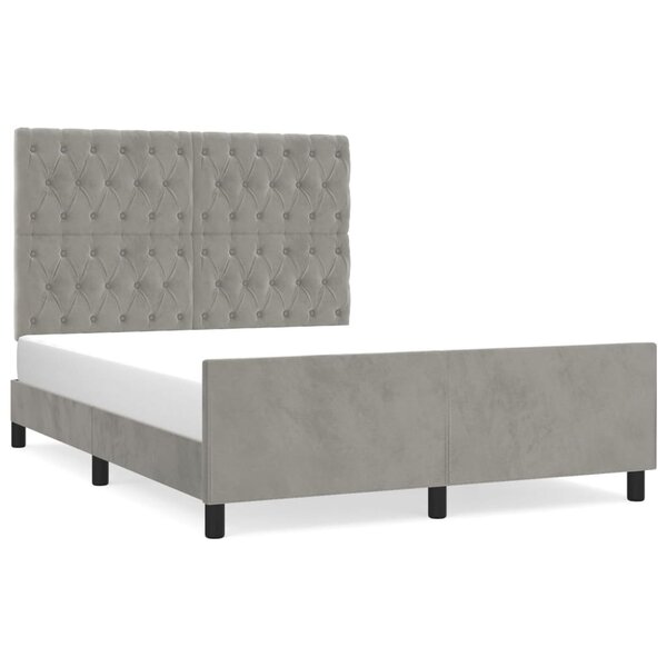 vidaXL Cadre de lit sans matelas gris clair 140x190 cm velours