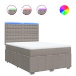 vidaXL Sommier à lattes de lit avec matelas Taupe 140x190 cm Tissu