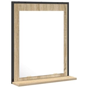 vidaXL Miroir de salle de bain avec étagère Noir 50 x 12 x 60 cm