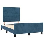 vidaXL Cadre de lit sans matelas bleu foncé 120x200 cm velours