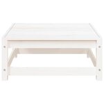 vidaXL Repose-pied de jardin avec coussin Blanc Bois de pin massif