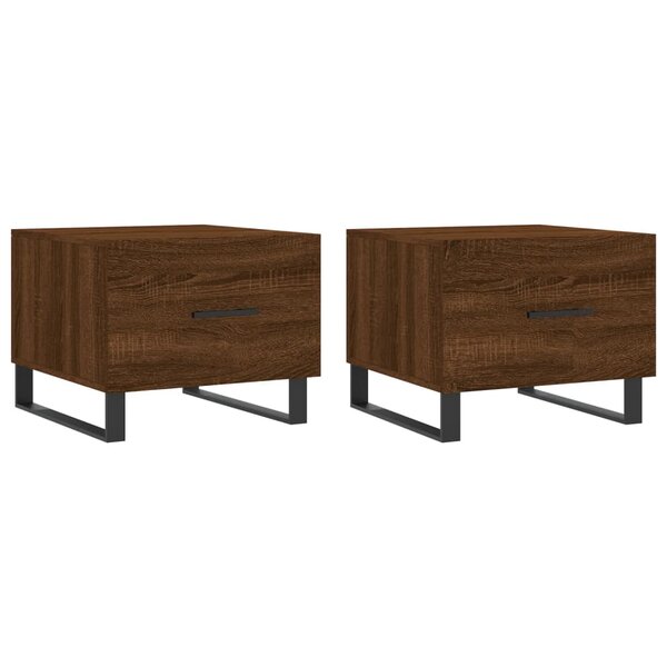 vidaXL Tables basses 2 Pièces chêne marron 50x50x40 cm bois d'ingénierie