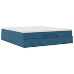 VidaXL Cadre de lit ottoman avec matelas bleu foncé 160x200 cm velours