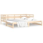 vidaXL Lit coulissant sans matelas bois de pin massif 2x(90x190) cm