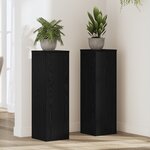 vidaXL Supports de Plante 2 Pièces Chêne Noir 25x25x80 cm Bois Ingénierie
