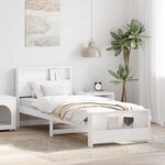 vidaXL Cadre de lit Blanc 90 x 190 cm Bois d'ingénierie