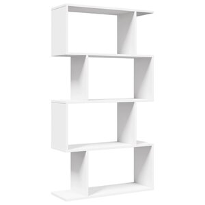vidaXL Bibliothèque séparateur de pièce à 4 niveaux Blanc 70 x 24 x 129 cm Bois d'ingénierie