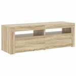 vidaXL Meuble TV avec lumières LED chêne sonoma 120x35x40 cm