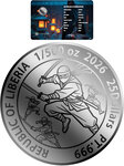 Monnaie NINJA 1/500 Oz Platine 25$ Liberia 2026 (PRÉCOMMANDE)