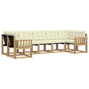 vidaXL Ensemble de canapés d'extérieur 7 pc Blanc et crème