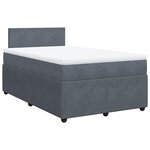 vidaXL Sommier à lattes de lit et matelas gris foncé 120x190cm velours