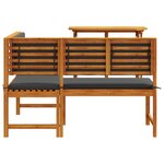 Ensemble de jardin 2 pièces avec coussins en bois d'acacia