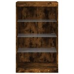 vidaXL Buffet avec lumières LED chêne fumé 60 5x37x100 cm