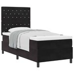 vidaXL Lit à ressorts avec matelas Noir 100 x 200 cm tissu