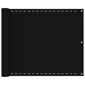 vidaXL Écran de balcon Noir 75x300 cm PEHD