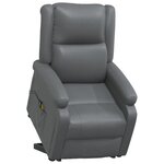 vidaXL Fauteuil de massage Gris Similicuir
