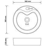 vidaXL Lavabo de luxe avec trop-plein Gris foncé mat 36x13cm Céramique