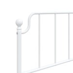 vidaXL Cadre de lit métal avec tête de lit/pied de lit blanc 107x203cm