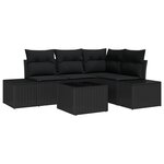 vidaXL Ensemble de canapé de jardin 5 pièces avec coussins Beige Poly Rattan