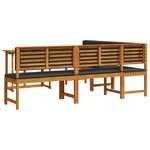 Ensemble de jardin 4 pièces avec coussins en acacia
