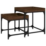 vidaXL Tables d'appoint 2 Pièces Chêne marron Bois d'ingénierie