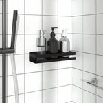 vidaXL Étagère de douche noir mat acier inoxydable 304 brossé