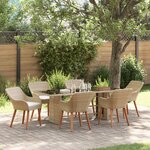 vidaXL Ensemble de Salle à Manger 7 Pièces Beige Poly Rattan