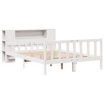 vidaXL Lit bibliothèque sans matelas blanc 160x200 cm bois pin massif