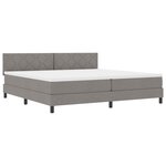 vidaXL Lit à ressorts avec matelas Taupe 200 x 200 cm tissu