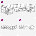 vidaXL Ensemble de canapés d'extérieur 10 pc Blanc et crème